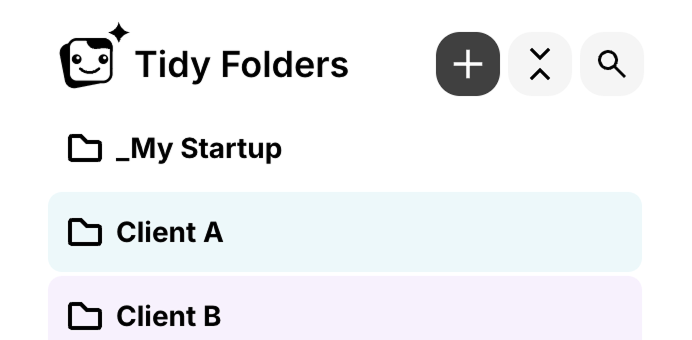 Cropped preview of the Tidy extension panel that adds Grok folders